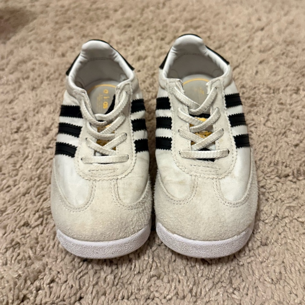 Adidas Kids' Cream and Black Sneakers